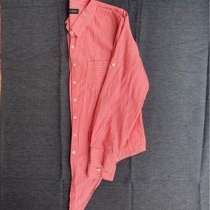 Red & white casual tie-front shirt